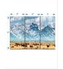 Blue Bison Herd In Grand Teton Panels Canvas Wall Art Panels ( Set Of 3)