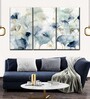 Blue Floral Foyer Printed Framed Wall Art Panels ( Set Of 3)
