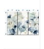 Blue Floral Foyer Printed Framed Wall Art Panels ( Set Of 3)