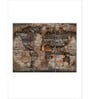 Brown Beige Reclaimed Map Framed Wall Art Panels ( Set Of 3)