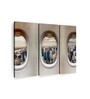 Brown White Airplane Windows Printed Framed Wall Art Panels ( Set Of 3)
