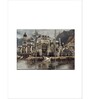 Brown Medieval Castle Panels Canvas Wall Art Panels ( Set Of 3)
