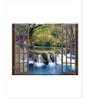 Green Blue Open Window Framed Wall Art Panels ( Set Of 3)