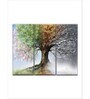 Green Brown Tree With Four Seasons Tree Panels Frame Wall Art Panels ( Set Of 3)