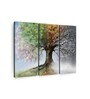 Green Brown Tree With Four Seasons Tree Panels Frame Wall Art Panels ( Set Of 3)