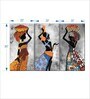 Grey Yellow Ethnic African Woman Printed Wall Art Panels ( Set Of 3)