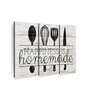 Off- White Black Happiness Is Homemade Kitchen Tools Printed Framed Wall Art Panels ( Set Of 3)
