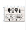 Off- White Black Happiness Is Homemade Kitchen Tools Printed Framed Wall Art Panels ( Set Of 3)