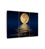 Orange Blue Moon Light Panels Canvas Wall Art Panels ( Set Of 3)