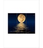 Orange Blue Moon Light Panels Canvas Wall Art Panels ( Set Of 3)