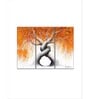 Orange Grey Twisting Love Trees Panels Frame Wall Art Panels ( Set Of 3)