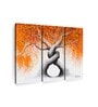 Orange Grey Twisting Love Trees Panels Frame Wall Art Panels ( Set Of 3)