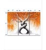 Orange Grey Twisting Love Trees Panels Frame Wall Art Panels ( Set Of 3)
