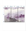 Purple Grey Midnight At The Lake III Printed Framed Wall Art Panels ( Set Of 3)