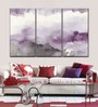 Purple Grey Midnight At The Lake III Printed Framed Wall Art Panels ( Set Of 3)