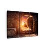Red Brown Resurrection Of Jesus Christ Panels Canvas Wall Art Panels ( Set Of 3)