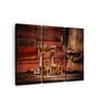 Red Brown Whiskey Glass Printed Framed Wall Art Panels ( Set Of 3)