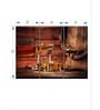 Red Brown Whiskey Glass Printed Framed Wall Art Panels ( Set Of 3)
