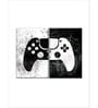 White Black Grunge Game Controller Panels Canvas Wall Art Panels ( Set Of 3)