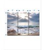 White Blue Ocean At Sunrise Printed Framed Wall Art Panels ( Set Of 3)