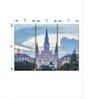 White Blue Palatial St. Louis Cathedral Printed Wall Art Panels ( Set Of 3)