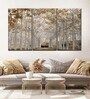 White Gold-Toned Printed Framed Wall Art Panels ( Set Of 3)