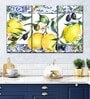 White Yellow Lemons And Olives Framed Wall Art Panels ( Set Of 3)