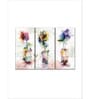 White Yellow Rustic Flowers Printed Wall Art Panels ( Set Of 3)