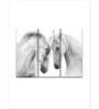 White Horse Couple Printed Canvas Framed Wall Art Panels ( Set Of 3)