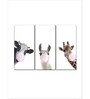 White Silly Bubble Gum Animals Panels Wall Art Panels ( Set Of 3)