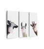 White Silly Bubble Gum Animals Panels Wall Art Panels ( Set Of 3)
