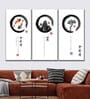 White Zen Circles Panels Canvas Wall Art Panels ( Set Of 3)