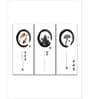White Zen Circles Panels Canvas Wall Art Panels ( Set Of 3)