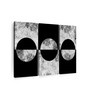 Black Grey Background Abstract Painting Wall Art Panels ( Set Of 3)