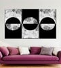 Black Grey Background Abstract Painting Wall Art Panels ( Set Of 3)