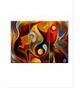 Yellow Red Abstract Portrait Painting Wall Art Panels ( Set Of 3)