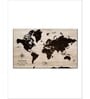 Beige & Black World Map Printed Wall Art