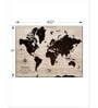 Beige & Black World Map Printed Wall Art