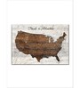Beige Brown World Map Printed Wall Art