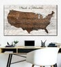 Beige Brown World Map Printed Wall Art