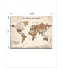 Beige Brown World Map Printed Wall Art