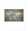 Beige Grey World Map Printed Framed Wall Art