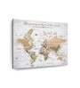 Beige Grey World Map Printed Wall Art