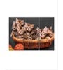 Black Beige Cat Landscape Painting Wall Art Panels ( Set Of 3)