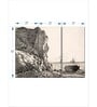 Black Beige Cliffs And Sea Sainte-Adresse Painting Wall Art Panels ( Set Of 3)