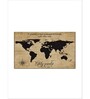 Black Beige-Colored World Map Wall Art