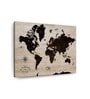 Black Beige World Map Printed Framed Wall Art