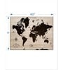 Black Beige World Map Printed Framed Wall Art