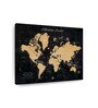 Black Beige World Map Printed Wall Art