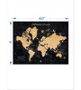 Black Beige World Map Printed Wall Art